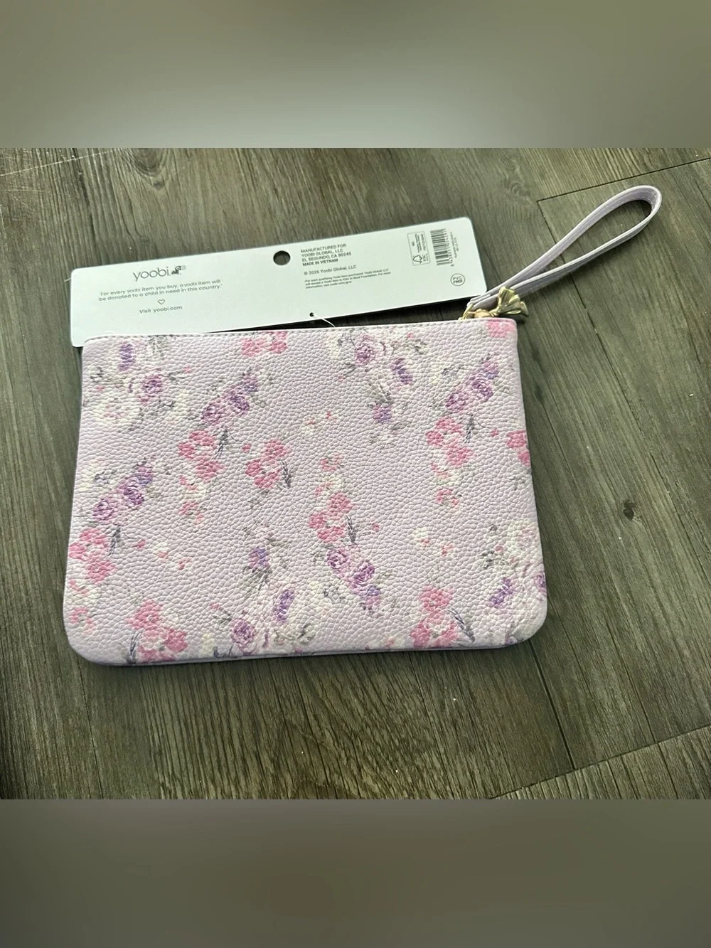 💜🎯 LoveShackFancy x Target Yoobi Happy Thoughts Pencil Case with Strap Hibiscus